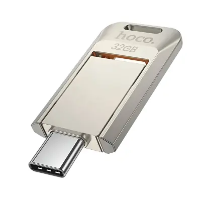 Hoko, USB / USB-C ključ 32GB za hiter prenos 150MB / s z vrtljivim dizajnom, Srebrna