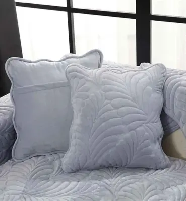 Prevleka za blazino 45x45 cm siva, vodoodporna in nedrseča plišasta tkanina Swan, mehka dekorativna prevleka za dom