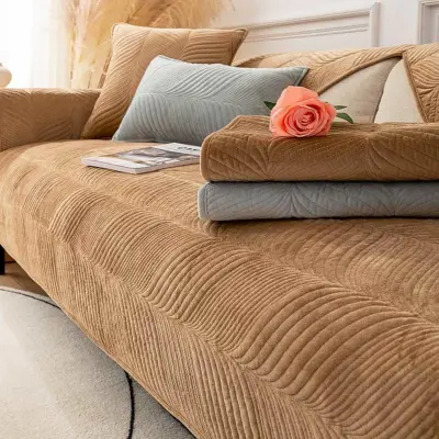 Prevleka za blazino svetlo rjava 45x45 cm, vodoodporna, mehka plišasta tkanina Swan, nedrseča dekorativna prevleka