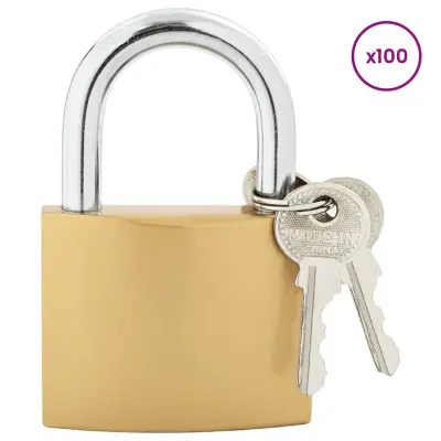 vidaXL U zaklep s ključi 100 pcs Medenina elezo