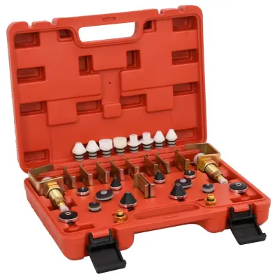 vidaXL Set za odkrivanje puščanja klimatske naprave rdeč 36x27x9 cm