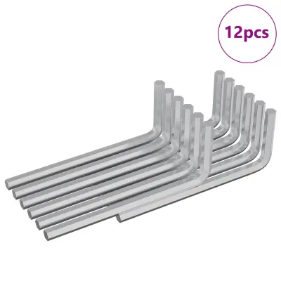 vidaXL Šesterokotna ključa 12 pcs srebrna 22 x 66 mm Jeklo