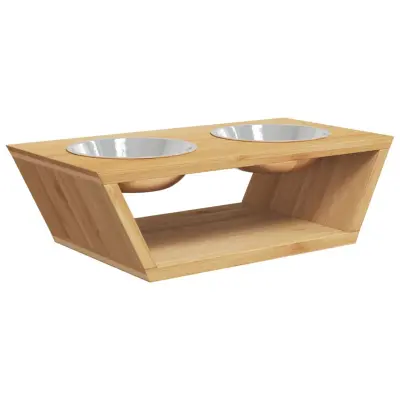 vidaXL Dvignjene posode za pse 35,5x18x10,5 cm bambus