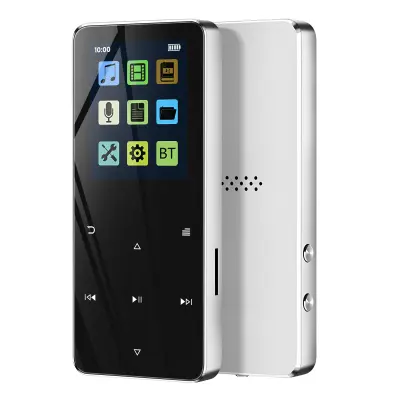 MP3 predvajalnik z zaslonom na dotik za glasbo in videoposnetke z Bluetoothom, 20 ur avtonomije, Srebrna
