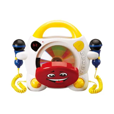 Lenco, Prenosni CD predvajalnik za karaoke za otroke z Bluetoothom in dvojnim mikrofonom, Večbarvna