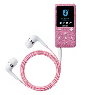 Lenco, MP3 / MP4 predvajalnik 8 GB z razširljivim 1,8-palčnim LCD zaslonom in slušalkami Bluetooth, Roza