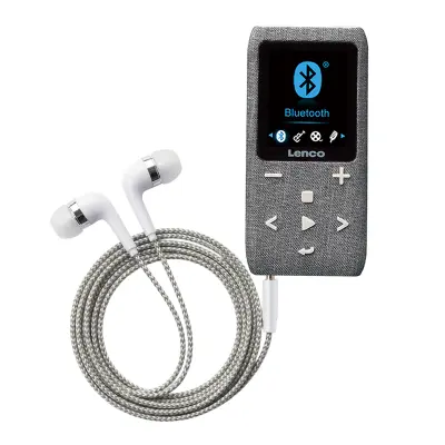 Lenco, MP3 / MP4 predvajalnik 8 GB z razširljivim 1,8-palčnim LCD zaslonom in slušalkami Bluetooth, Antracitno siva