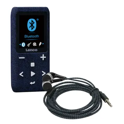 Lenco, MP3 / MP4 predvajalnik 8 GB z razširljivim 1,8-palčnim LCD zaslonom in slušalkami Bluetooth, Modra