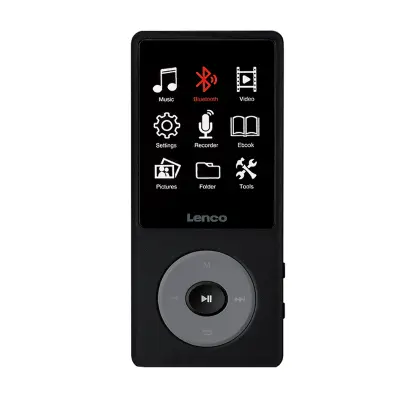 Lenco, MP3 / MP4 predvajalnik 8GB z Bluetoothom, barvnim LCD zaslonom, Siva