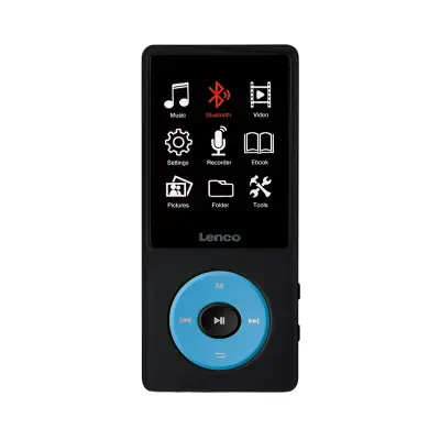 Lenco, MP3 / MP4 predvajalnik 8GB z Bluetoothom, barvnim LCD zaslonom, Črna / Modra