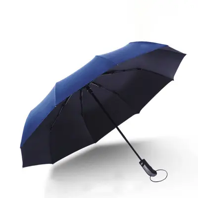 Samodejni zložljivi dežnik - 10 reber, črno lepilo NavyBlue