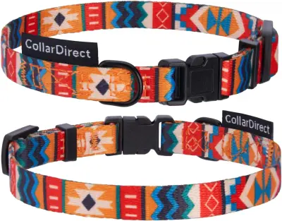 Najlonska ovratnica za pse z zaponko, nastavljiva, obseg 30-37 cm, barvita in trpežna, ročno izdelana za vsak dan