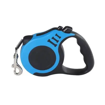 5M Automatic Retractable Pet Leash with One-Hand Brake and Auto-Lock Blue