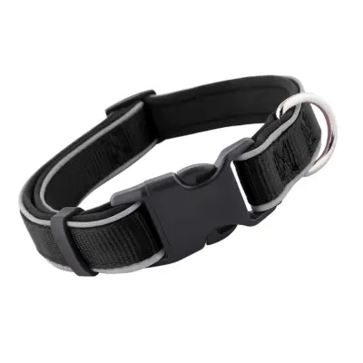 Reflektivna 360° ovratnica za pse, velikost M, neopren+ABS, črna