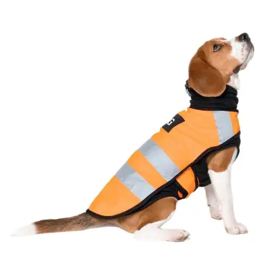 Reflective Pet Safety Vest — High-Visibility Polyester Dog & Cat Vest Orange M