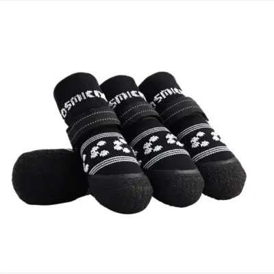 Waterproof Non-Slip Dog Shoes with Reflective Straps and Rubber Soles  L