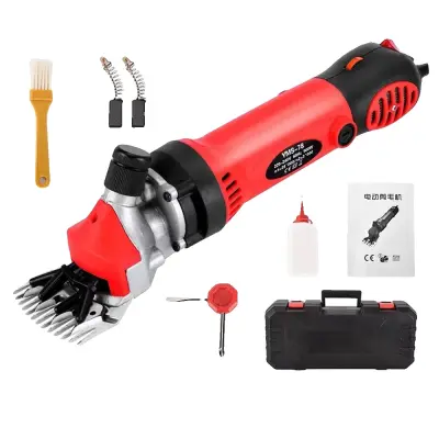 Stroj za striženje volne, 6-stopenjska nastavitev, rezila iz visoko ogljikovega jekla, rdeča/črna