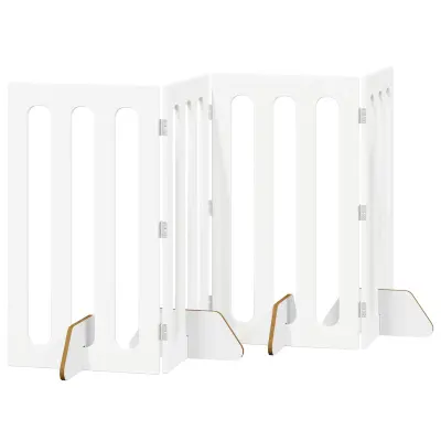 vidaXL Zložljiva ograda za hišne ljubljenčke 4 pcs Bela