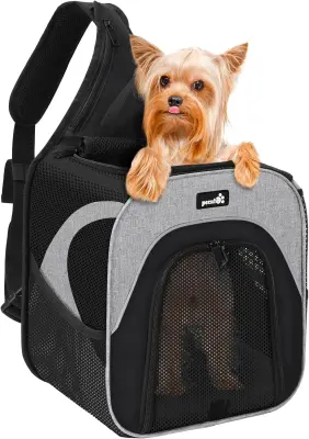 Nahrbtnik za transport hišnih ljubljenčkov, prenosna torba za mačke in majhne pse do 3,5 kg, mrežasta in zložljiva, siva