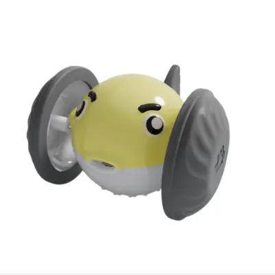 Automatic Self-Moving Pet Toy Ball Car — Interactive Rechargeable Anti-Jam Rolling Toy Yellow