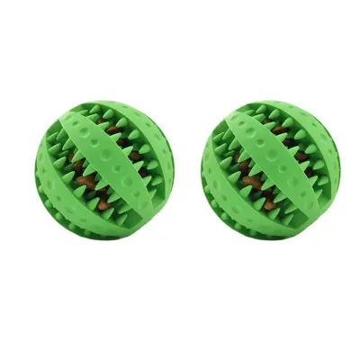 Set 2 žvečljivih gumijastih kroglic za pse, premer 7cm Green