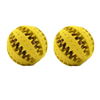 Set 2 žvečljivih gumijastih kroglic za pse, premer 7cm Yellow