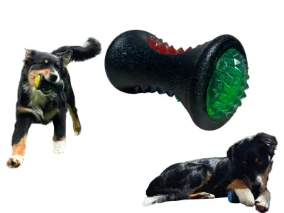 Grizalo za psa žoga v obliki valja 12cm svetleča gumijasta igrača za prinašanje plavajoča in odskakujoča žoga za zobe