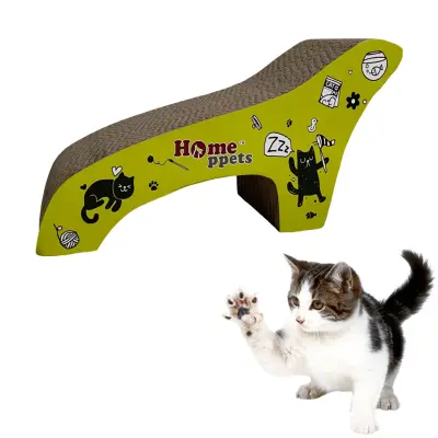 Praskalnik za mačke iz kartona in lepenke, oblika fotelja, igrača z mačjo meto za nego krempljev in počitek, 47x17x25 cm