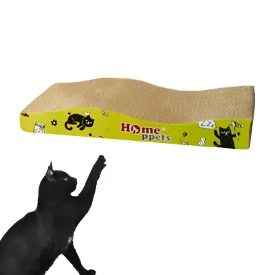 Mačji praskalnik iz kartona v obliki vala, igrača in ležišče za mačke, trpežna valovita lepenka, 45 x 22 x 6 cm