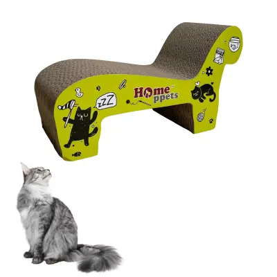 Kartonski praskalnik za mačke v obliki fotelja, igrača z mačjo meto za nego krempljev, trpežna lepenka, 47x19x25 cm