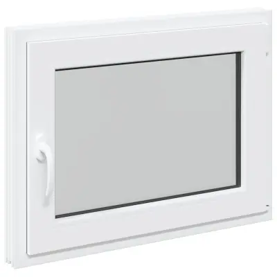 vidaXL Okno za klet RISOR 80 x 60 cm PVC in steklo Bela