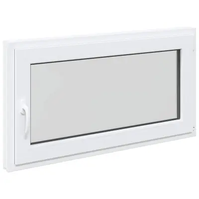 vidaXL Okno za klet RISOR 110 x 60 cm PVC in steklo Bela