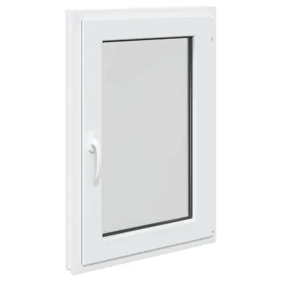 vidaXL Okno za klet RISOR 60 x 100 cm PVC in steklo Bela