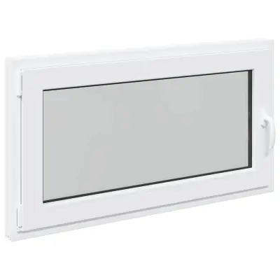 vidaXL Okno za klet RISOR 110 x 60 cm PVC in steklo Bela