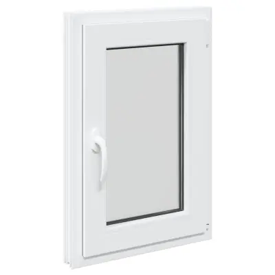 vidaXL Okno za klet RISOR 50 x 75 cm PVC in steklo Bela