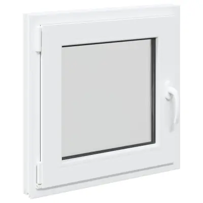 vidaXL Okno za klet RISOR 50 x 50 cm PVC in steklo Bela