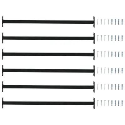 vidaXL Nastavljiva varnostna palica za okna 6 pcs Črna Jeklo