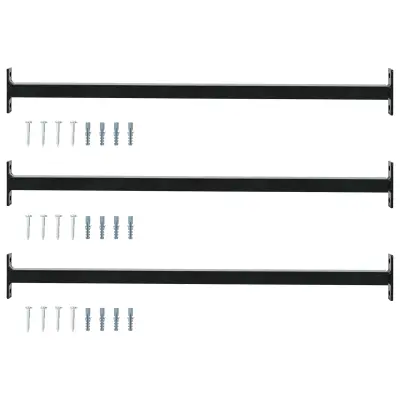 vidaXL Nastavljiva varnostna palica za okna 3 pcs Črna Jeklo