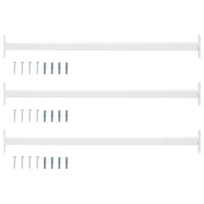 vidaXL Nastavljiva varnostna palica za okna 3 pcs Bela Jeklo