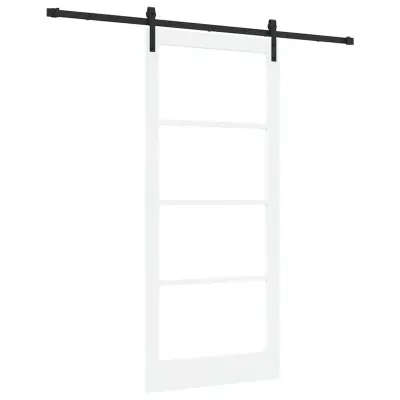 vidaXL Drsna vrata ORKDAL Bela 93 x 211 cm Trden borov les in steklo