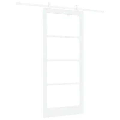 vidaXL Drsna vrata Bela 93 x 211 cm Trden borov les in steklo