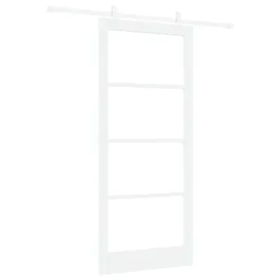 vidaXL Drsna vrata Bela 93 x 211 cm Trden borov les in steklo