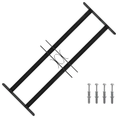 vidaXL Okenska rešetka 76 x 30 cm Prašno lakirano jeklo Črna