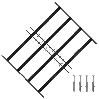vidaXL Okenska rešetka 75,5 x 60 cm Prašno lakirano jeklo Črna