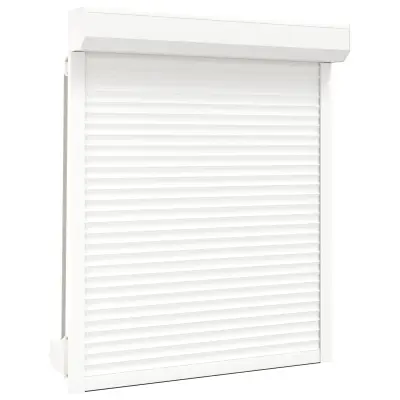 vidaXL Rolo zaslon Bela 110 x 130 cm Aluminij in poliuretan