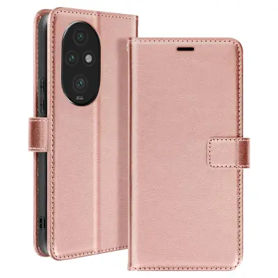 Mayaxess, Ohišje za Honor 200 Pro Wallet s trakom za roko, Šampanjec roza