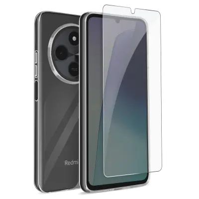 Mayaxess, Zaščitni paket za Xiaomi Redmi 14C Soft Shell in kaljeno steklo, Prozorno