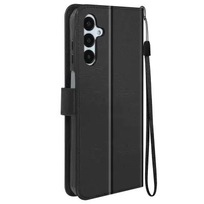 Mayaxess, Torbica s preklopom za Samsung Galaxy A25 5G Zaščita z zapestnim trakom Večnamenska zaklopka, Črna