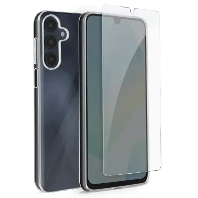 Mayaxess, Zaščitni paket za Samsung Galaxy A16 Soft Shell in kaljeno steklo, Prozorno