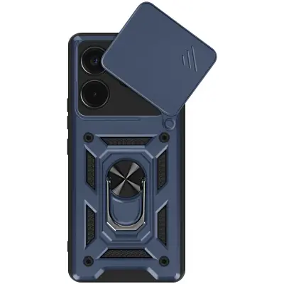 Mayaxess, Ohišje za Xiaomi Redmi Note 14 4G Prstan za podporo kameri, Modra noč